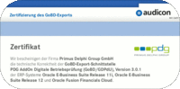 Audicon Zertifikat GoBD/ GDPdU Schnittstelle digitale Betriebsprüfung